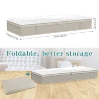 2 Pack Foldable Under Bed Bags Large Under Bed Storage Boxes Thick Breathable Underbed Clothes Storage Bags Zippered Organizer 1
