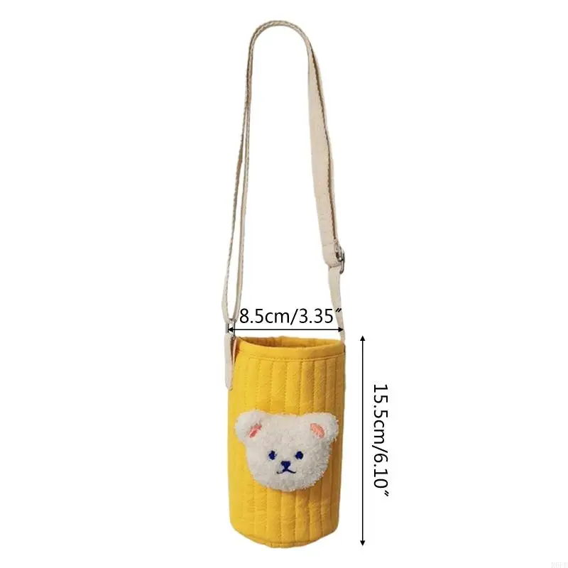R6FD Reusable Bear Baby Warm Bottle Bag Feeding Bottle Cover Shoulder Bag Crossbody 6