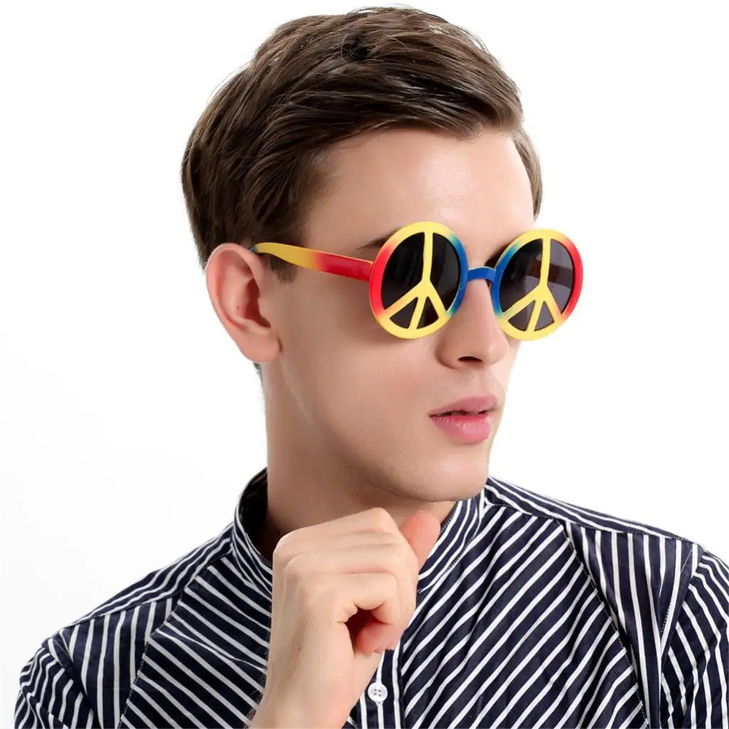 World Peace Sign Rainbow Sunglasses Photo Props Birthday Party Event Glasses