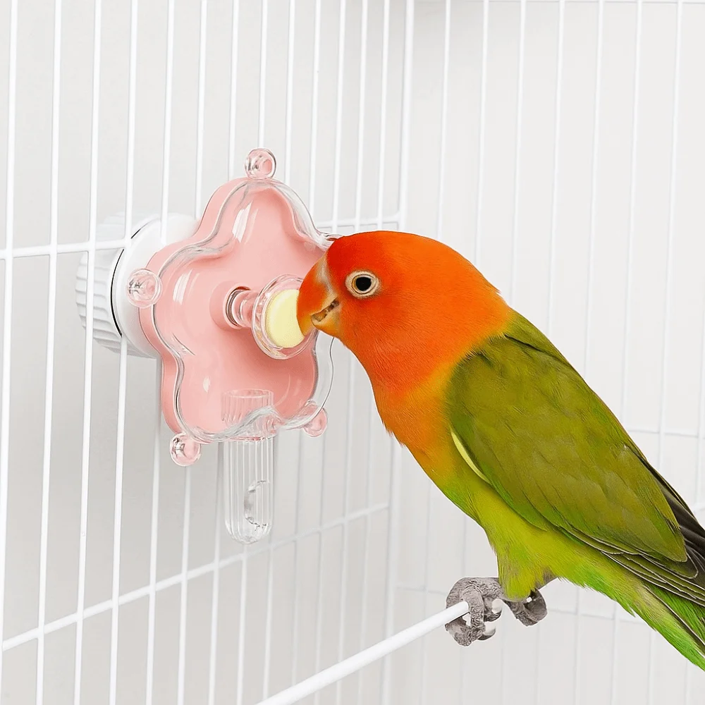 Creative Flowers Shape Rotating Bird Feeder Adjustable Plastic Bird Foraging Gnawing Function Parrot Foraging Activity