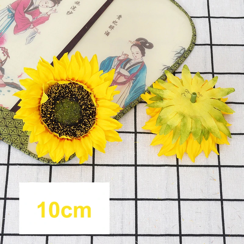 Sunflower Head Artificial Flower Decorations - Pack of 5/10/20 for Home and Window Décor