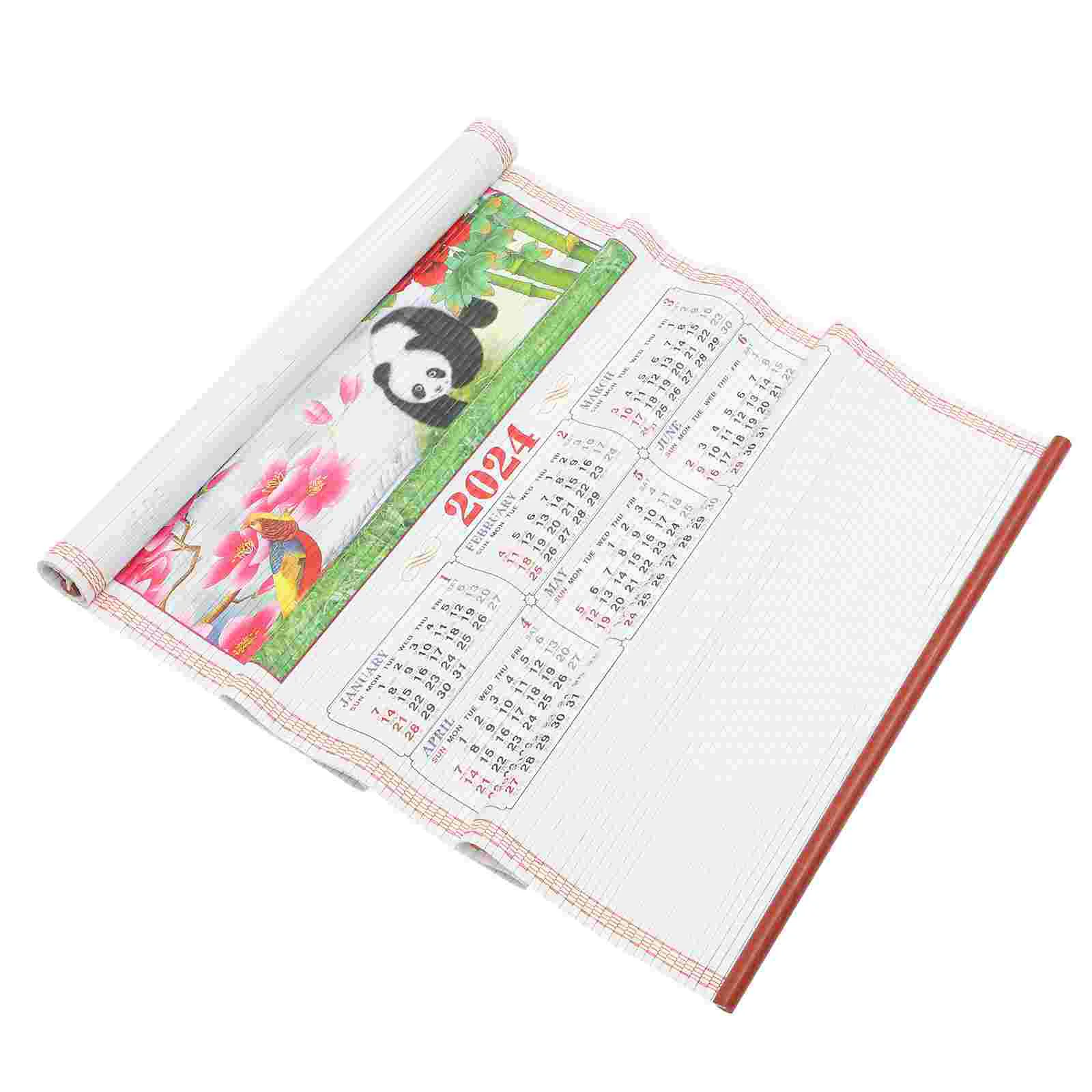 Chinese New Year Wall Hanging Calendars Traditional Scroll Lunar Calendar Ornament Year Of Dragon Home Decoration