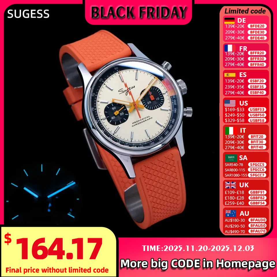 サルコスクス Sugess Pilot Mechanical Watch for Tianjin ST19 Chronograph