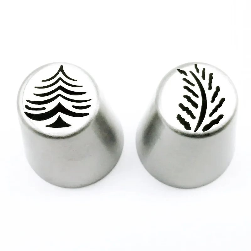 6pcs Icing Piping Tips Christmas Tree Snowflake Russian Leaf Nozzle Bakeware Cupcake Cake Decorating Pastry Baking Tools K082