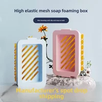 Multifunctional Hand Free Foaming Soap Box,High Elasticity Mesh Soap Bubble Box, Household Soap Box, Storage and Storage Box 1