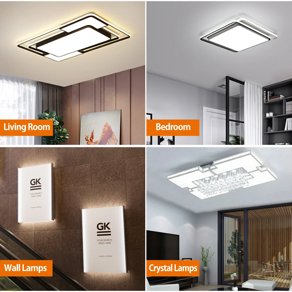 Led Ceiling Light Module Panel 220V Ceiling Lights Fixtures Lens Board Room Ceiling Square Lamp Wall Lamp Replacement Parts