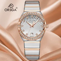 Women Quartz Watch Luxury Clock Fashion Simple Diamond Inlay Vintage Sliver White Rose Gold Orologio New Reloj Ladies Wristwatch