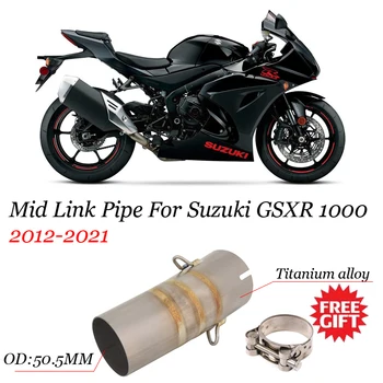 For Suzuki GSXR 1000 GSXR1000 GSX-R1000 2012 - 2021 Slip-on Motorcycle Exhaust Muffler Titanium alloy Mid Link Pipe Escape Moto