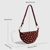 Designer Studded Shoulder Bag Rivet Crescent Bag 2025 New Women's Metal Underarm Bag High-end Retro Rivet Polka Dot Shoulder Bag 6
