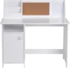 Kids Study Desk with Storage, Wooden Children School Study Table with Hutch and Storage Cabinet for 3-8 Years Girls Boys, S 5
