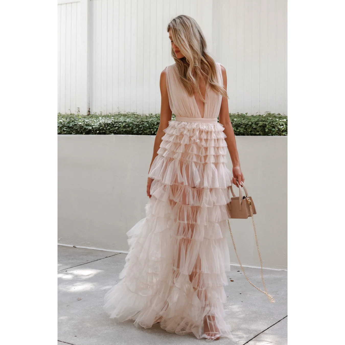 

Women's Off Shoulder Deep V Neck Slim Fit Party Dress, Elegant Lace Patchwork Long Dress, Casual Backless, Monochromatic Holiday