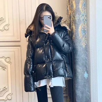 lWomen's winter down jacket Black Jacket Fashionable Puffer Coat: Be Bold and Brighten Up Moncler goose down