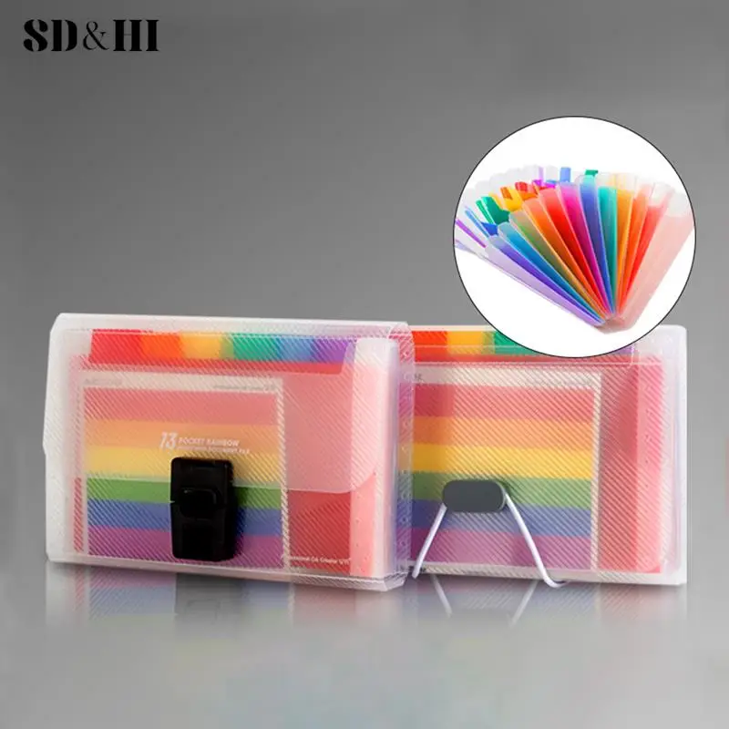 A6 13 cells Portable File Folder Extension Wallet Bill Receipt File Organizer