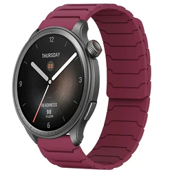 Two - Tone Silicone Strap with Magnetic Loop Bracelet, 20mm/22mm - 1Pcs 22MM Universal (Wine red)