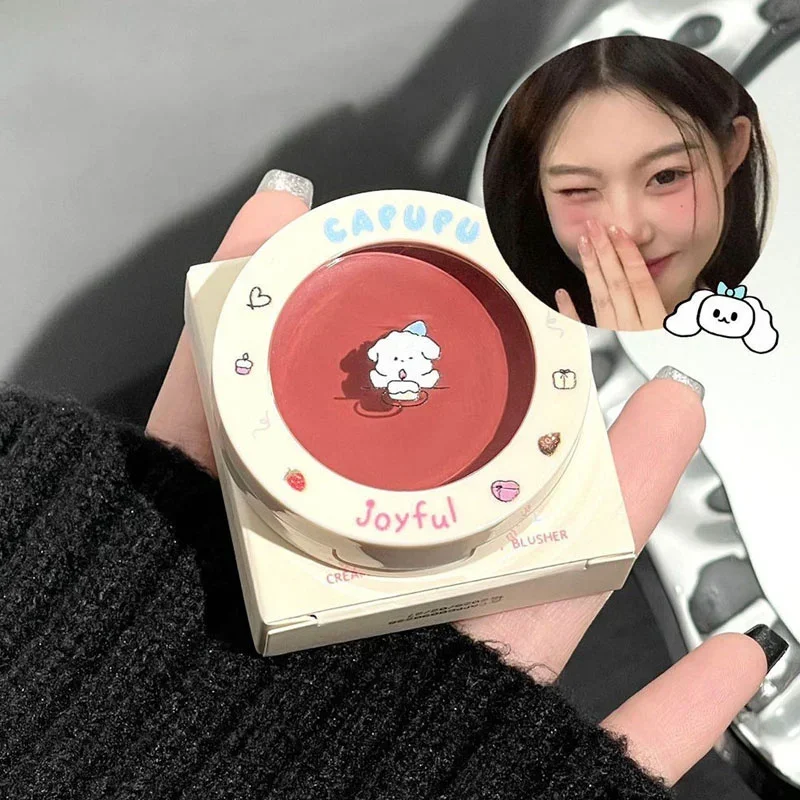 Blush Cream Monochrome Red Blush Cream Face Mineral Pigment Peach Nude Pink Matte Natural Mud Blusher