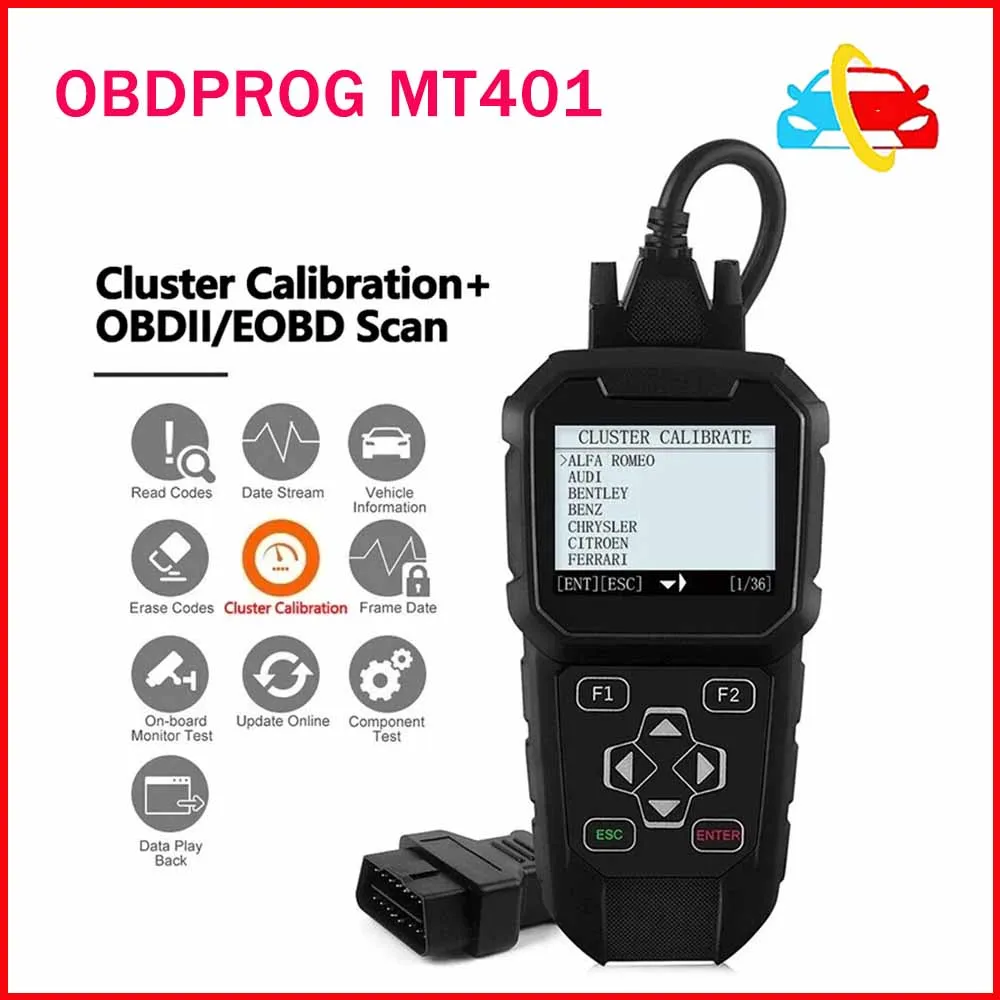 

OBDPROG MT401 Cluster Calibration OBD2 Tool Professional Scanner OBD 2 Instrument Correction Adjustment Use No Need Internet