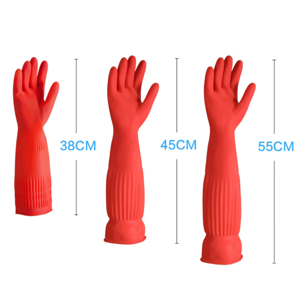 45cm long latex Dishwashing Gloves with thickened cow tendons and extended 38cm long laundry cleaning glue winter dishwashing gloves