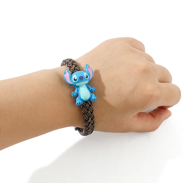 Bracelet en cuir Disney Lilo & Stitch, bijou de dessin animé, bijou de  temps, bijou bleu, pour garçons et filles, ornement de mode rétro, cadeaux  pour femmes - AliExpress