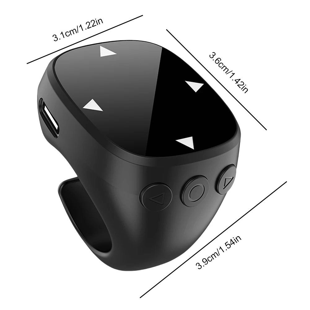For  Scrolling Ring Bluetooth-Compatible 5.3 Fingertip Wireless Remote Control Finger Remote Mobile Phone Video Remote