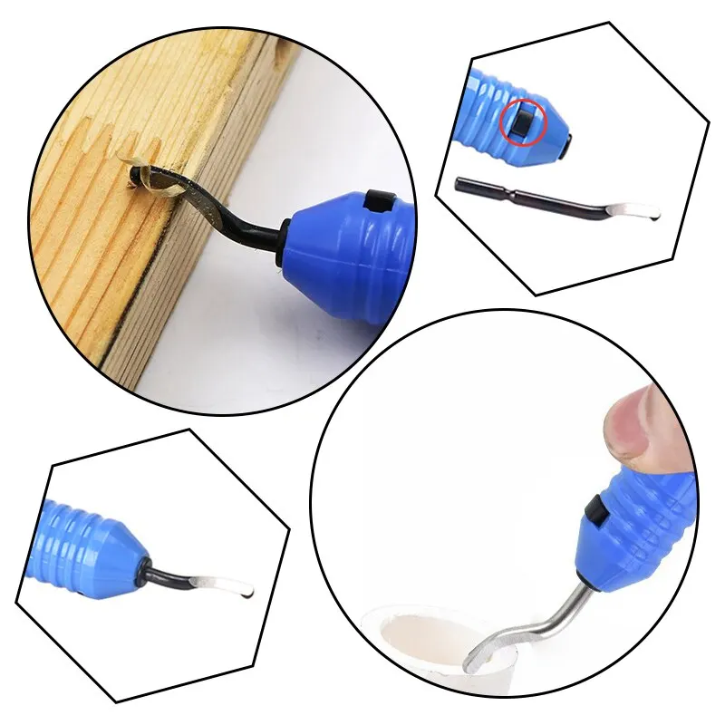 Coltello per rifilatura a mano Raschietto per sbavatura NB1100 Rimozione rifilatura smusso Manico per utensile per bordi di scarto in plastica in lega di alluminio con lama - immagine 5