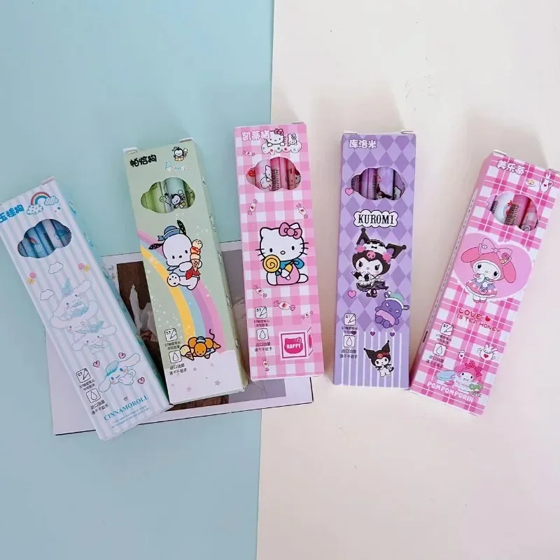 

Sanrio Hello Kitty My Melody Cinnamoroll Scatola Penne Unisex Cartone Animato Kuromi Pachacco Studente Ad Alto Colore Penna Nera