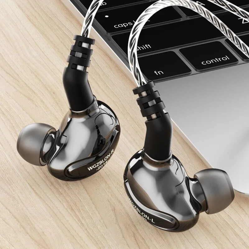 Наушники-вкладыши BLON BL01 HIFI IEMs, наушники с монитором диафрагмы из биологического волокна со съемным 4-ядерным 6N OFC 2-контактным кабелем