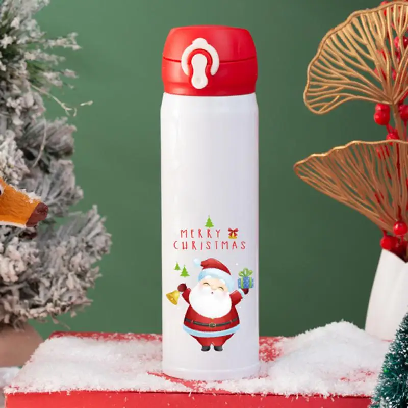 Christmas Vacuum Flask Insulated Water Bottles Travel - Temu