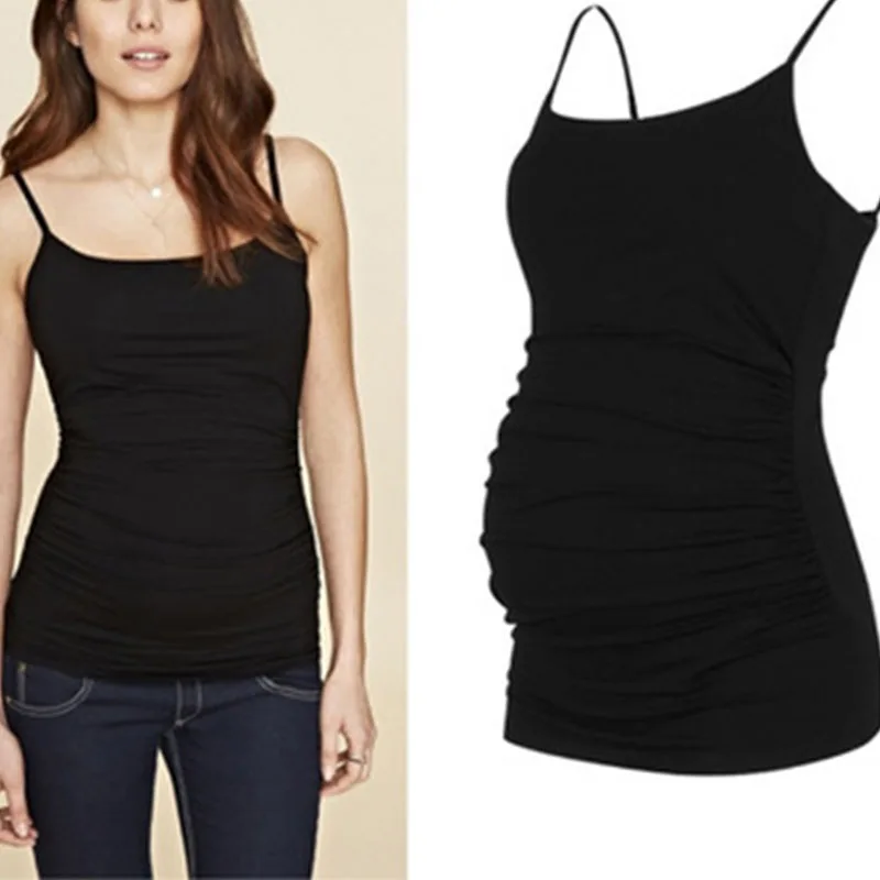 Summer maternity T-shirt Spring/Summer Hot Sale New Women's Solid Color Strap Pregnant Women's T-shirt