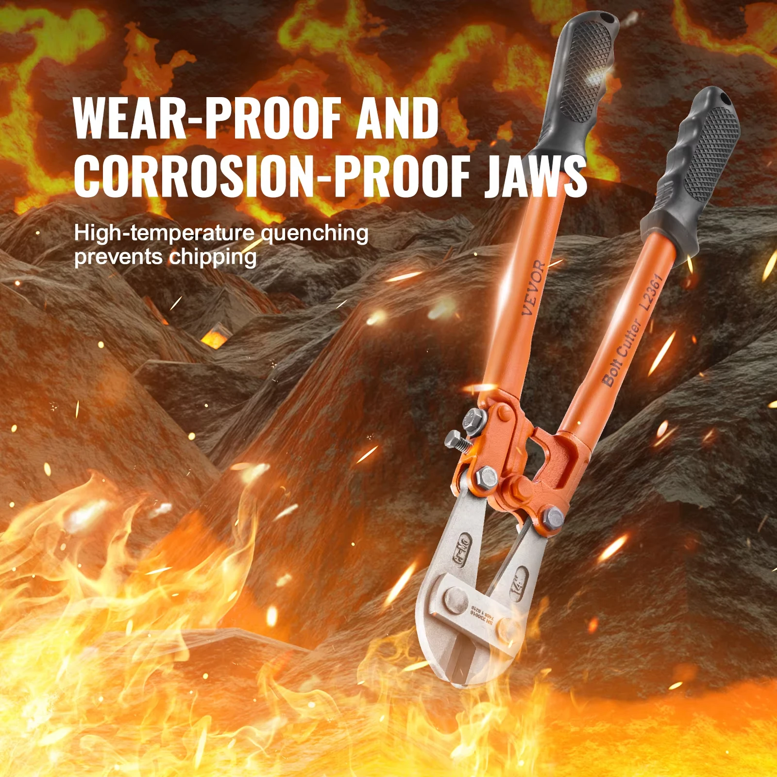VEVOR Bolt Cutter 8in/14in/18in/24in Lock Cutter Bi-Material Handle with Soft Rubber Grip Chrome Molybdenum Alloy Steel Blade 3