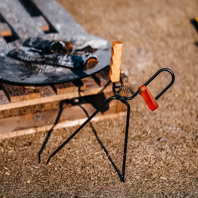 Pince de cheminée, accessoires de foyer, pince à bois de chauffage, pour  bûches épaisses, pince à feu robuste en fer forgé - AliExpress