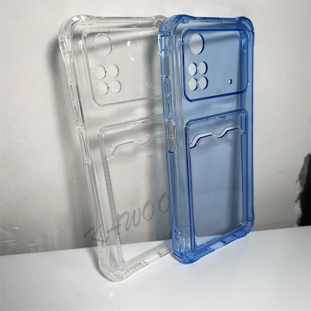 Clear Card Slot Holder Soft TPU Shockproof Wallet Phone Case Cover