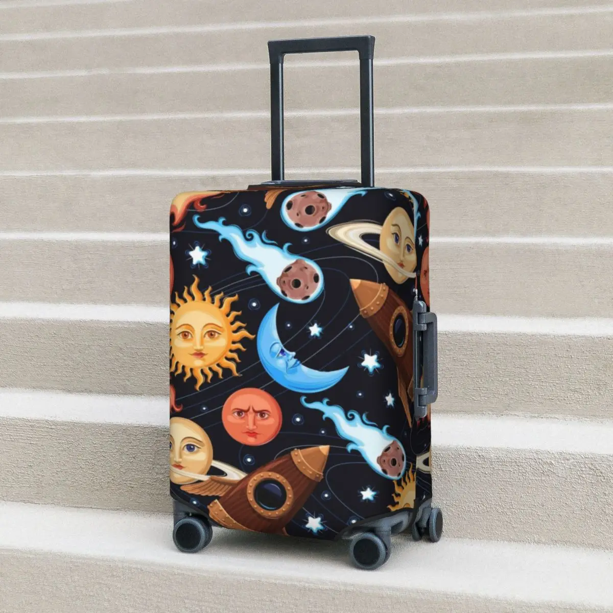 

Space Pattern Suitcase Cover Flight Galaxy Stars Fantasy Elastic Luggage Accesories Business Protection