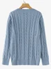 VONDA Autumn Long Sleeve Knitted Sweaters Round Neck Causal Solid Warm Pullovers 2024 Commute Or Holiday And Leisure Jumpers 2