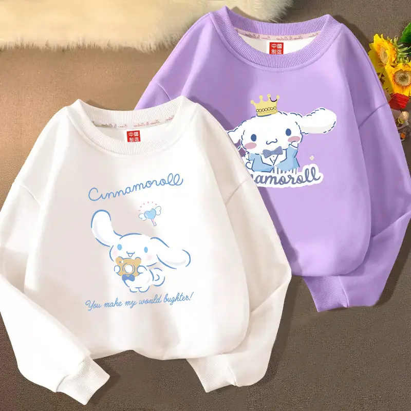 

2023 осень-зима кавайный Sanriod аниме Cinnamoroll детский плотный пуловер Свитера Мультяшные для мальчиков и девочек детская повседневная одежда подарок
