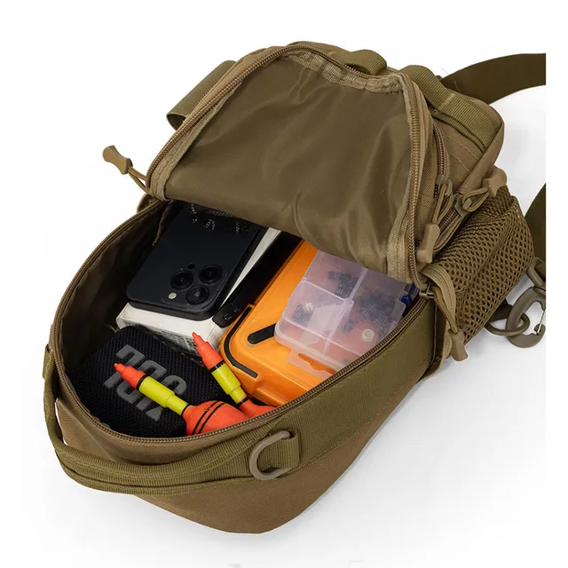 Tactical Climbing Chest Bag Backpack Accessories Lure Outdoor Fishing Camping Hiking Bag with Rod Holder Men Molle Fanny Pack 3