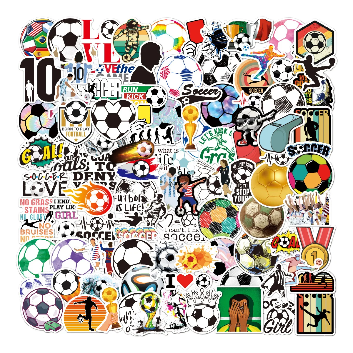 

100 шт., Детские Водонепроницаемые наклейки для скейтборда, гитары