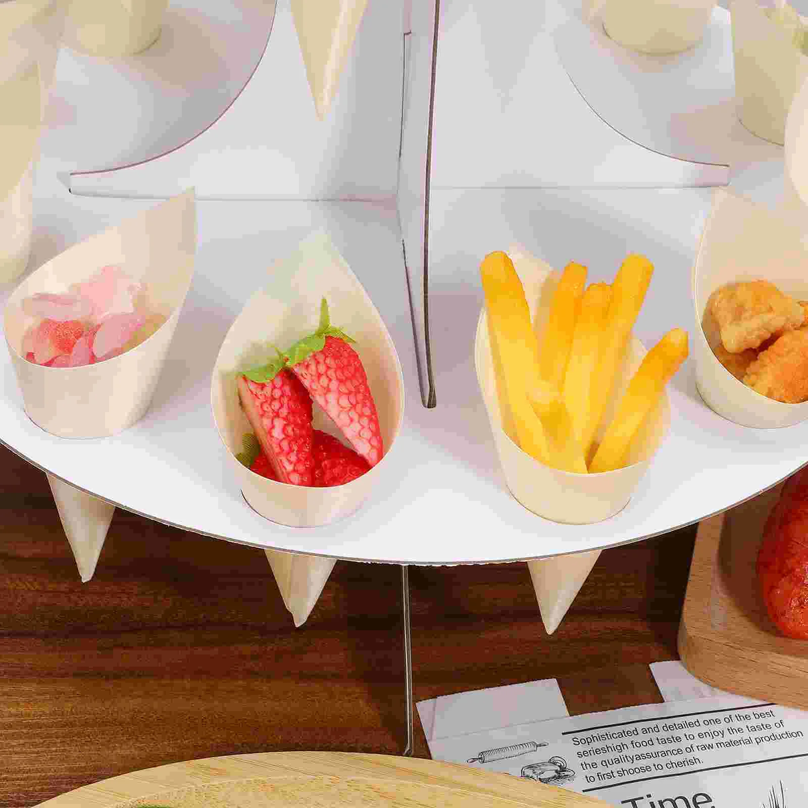 100 Pcs Veneer Roll Charcuterie Cones Small Food Ice Cream Wooden Dessert Tasting Bracket