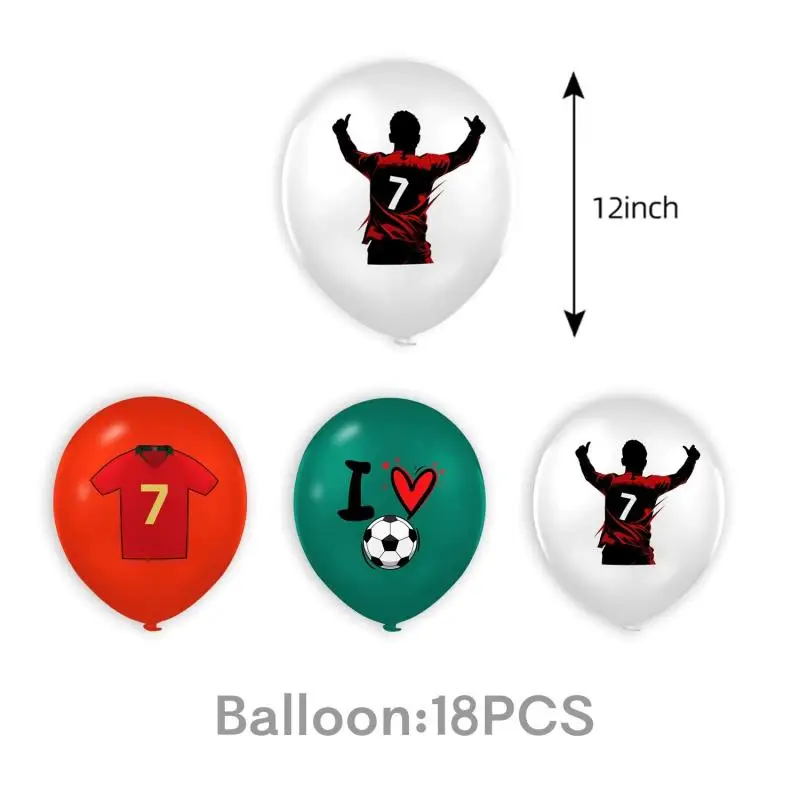 CR7 Themen-Geburtstagsdekorationen Popcorn-Box Geschenktüte Tortendekoration Banner Wimpel Fußball-Party-Zubehör Tischgeschirr Becher Servietten Teller für Kinder – Detail 17