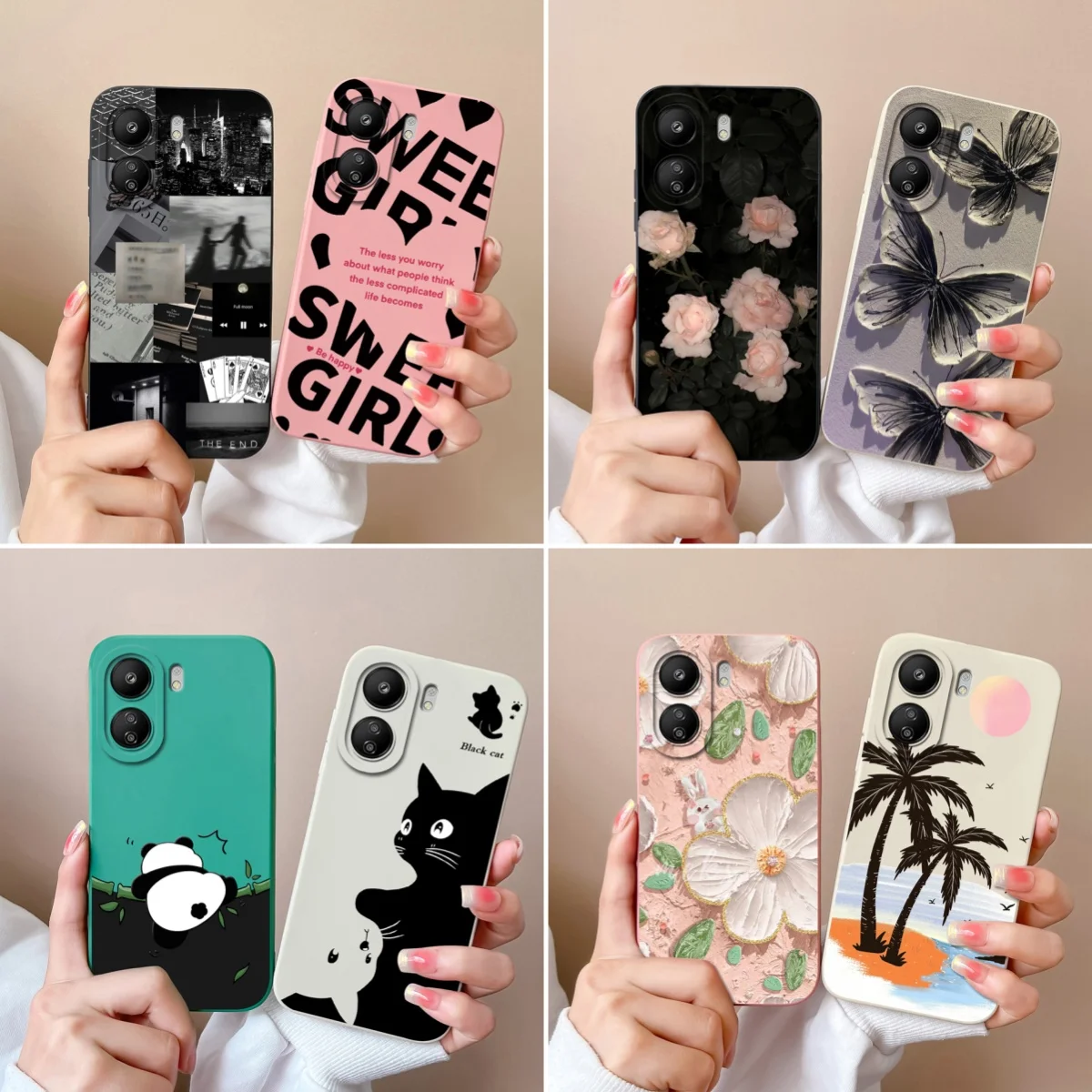 Floral Print Full Protection Soft Silicone Phone Case