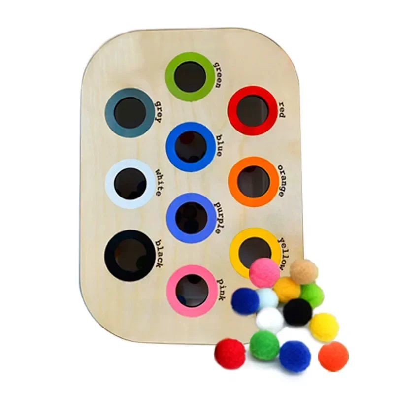 Children's Sensory Tray Table Color Hairball Game Wooden Tile Montessori Early Education Toys Kids Toys Educational Accessories
