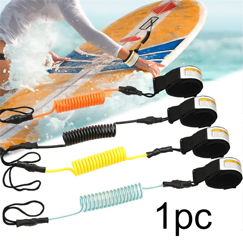 

1pc 5ft/5mm Elastic Surfing Rope Ankle Leash Surfing Coiled Stand Up Paddle Board Leg Rope Ankle Leash Seaside Surf Accessories