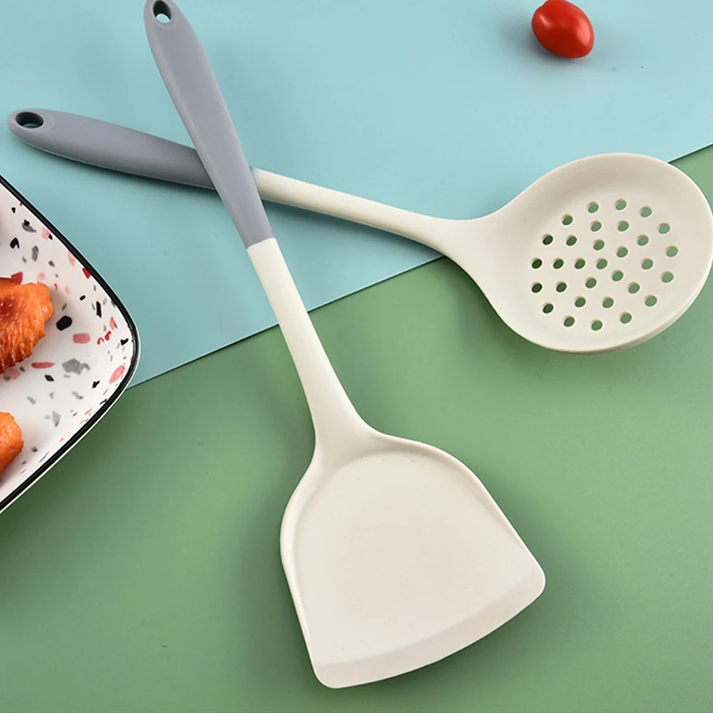 Cooking Silicone Strainer Food Non-Stick Heat-Resistant Wooden Handle Colander Spoon Skimmer Strainer Cooking Kitchen Tools