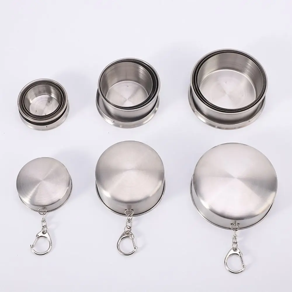 Folding Cup Coffee Mug Portable Outdoor Travel Stainless Steel Telescopic