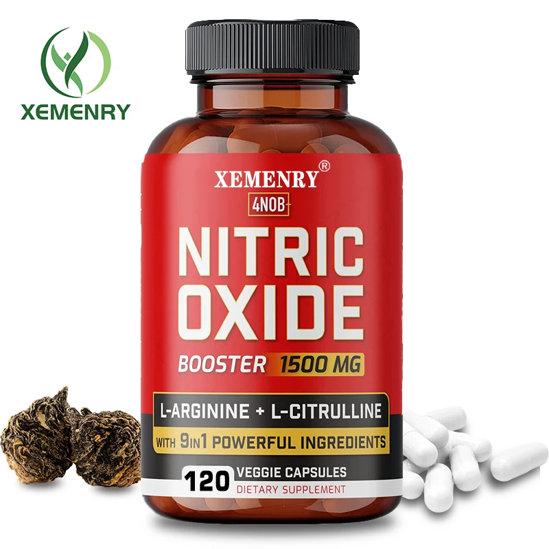 

Nitric Oxide Capsules 1500 mg, L-Arginine + L-Citrulline - Made in the USA