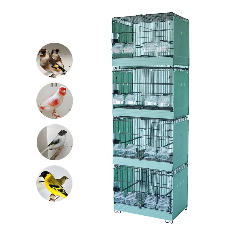 

Galvanized Birds Cage 4 Stackable Quail Breeding Bird Cage Canary Breeding Cages