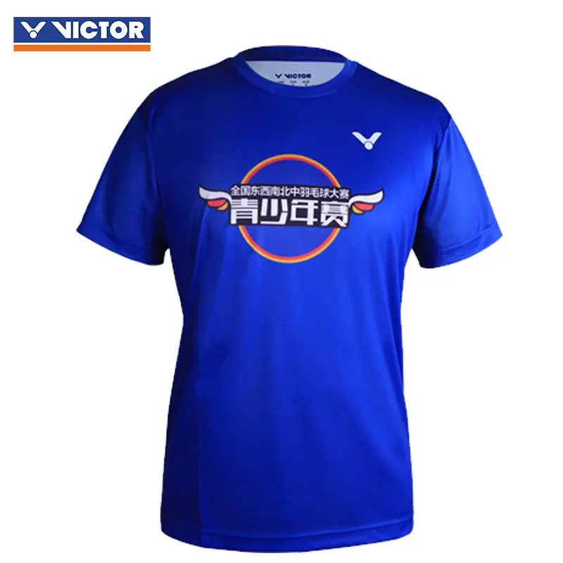 Victor New Unisex Badminton Suit Sports Fast Drying Breathable Fashion Versatile Short Sleeved Top