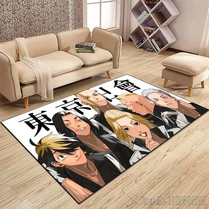 Tokyo R-Revengers Pattern Rug Carpet for Living Room Bathroom Mat Carpet for Bedroom Kid's Room Home Decor Anime Rug 5