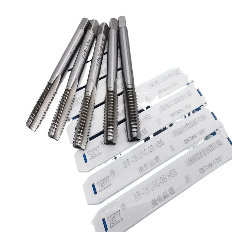 HSS 왼손 미국 직선 홈 탭 UN/NC/UNF/UNS/UNEF 6-32 8-32 1/4 5/16 3/8 1인치 2인치 내부 스레드 태핑 도구