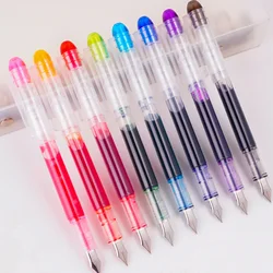 8 - Piece Assorted Color Disposable Fountain Pen Set - Extra Fine Nib, Large Ink Capacity - F (8pcs)