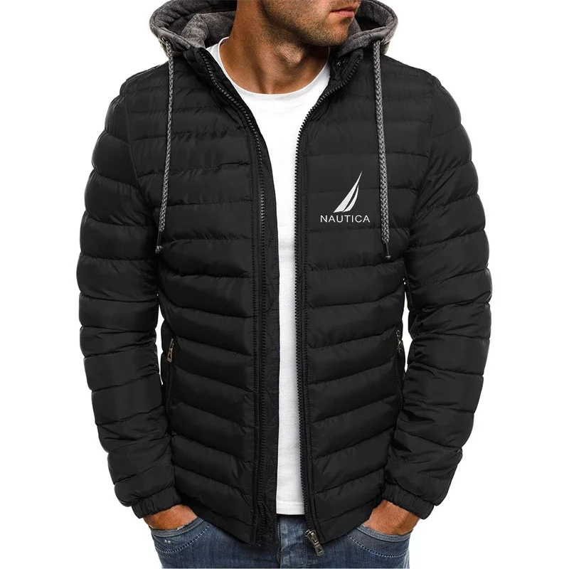 

Men's oversized sailing down jacket, thickened hoodie, warm lace jacket, detachable hat, winter top